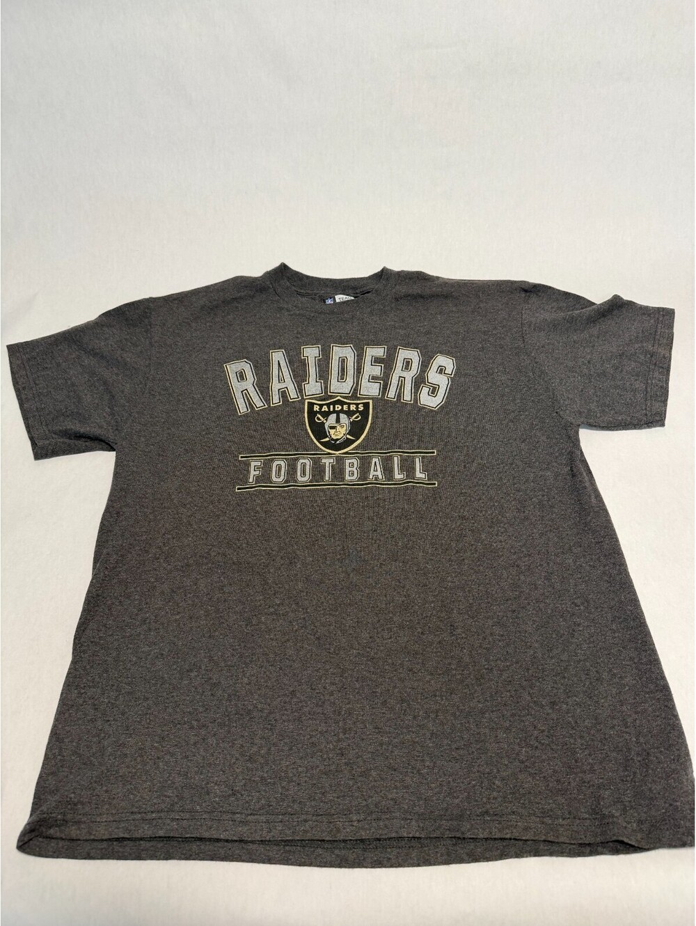 Las Vegas Raiders NFL Football Graphic T Shirt Mens Large Gray Team Apparel